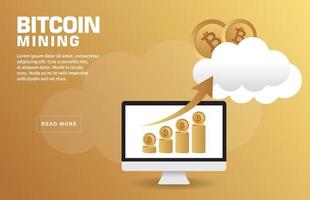 Bitcoin Mining Landing Page Template vector