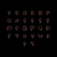 Modern alphabet font wtih Flash vector