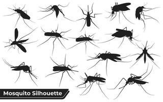 vector de siluetas de mosquitos animales