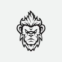 Monkey face drawing vector