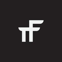 Initial letter TF cross monogram. vector