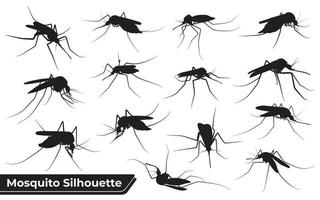 vector de siluetas de mosquitos animales