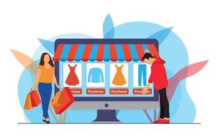 Online shopping concept illustration vector