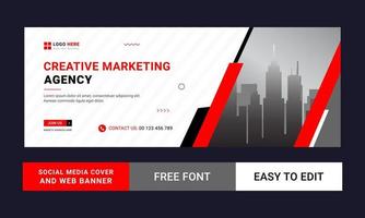 Digital marketing and Corporate timeline cover banner design vector