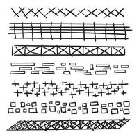 líneas garabateadas y trazos en varios estilos y formatos. vector