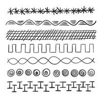 líneas garabateadas y trazos en varios estilos y formatos. vector