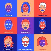 Illustration that symbolizes the diversity and multiethnic of human beings. vector