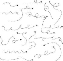 Dashed Line Arrows Vector Set