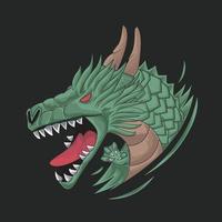 Dragon head illustration vector