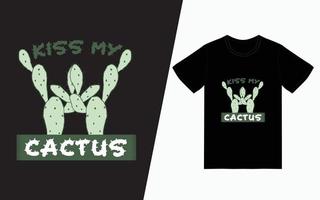 besa mi diseño de camiseta de tipografía de cactus vector