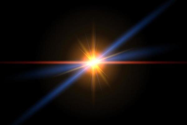 Lens flare isolated on black background