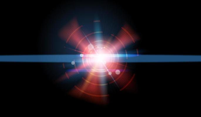 Lens flare isolated on black background