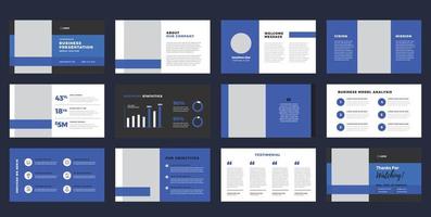 Business Presentation Brochure Guide Design or Pitch Deck Slide Template or Sales Guide Slider vector