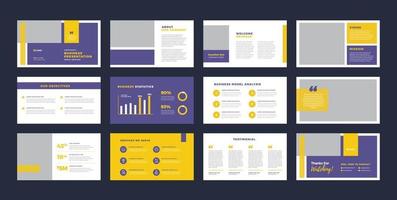 Business Presentation Brochure Guide Design or Pitch Deck Slide Template or Sales Guide Slider vector