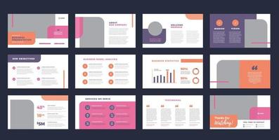 Business Presentation Brochure Guide Design or Pitch Deck Slide Template or Sales Guide Slider vector