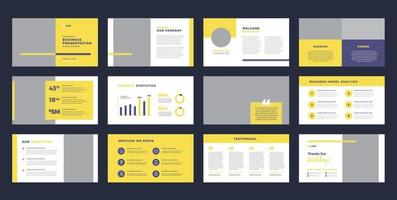 Business Presentation Brochure Guide Design or Pitch Deck Slide Template or Sales Guide Slider vector