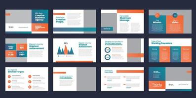 Business Presentation Brochure Guide Design or Pitch Deck Slide Template or Sales Guide Slider vector