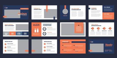 Business Presentation Brochure Guide Design or Pitch Deck Slide Template or Sales Guide Slider vector