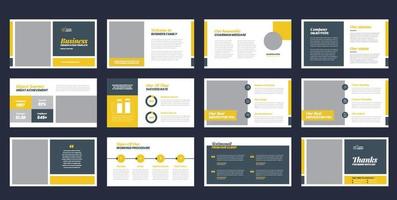 Business Presentation Brochure Guide Design or Pitch Deck Slide Template or Sales Guide Slider vector