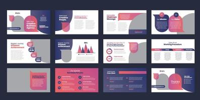 Business Presentation Brochure Guide Design or Pitch Deck Slide Template or Sales Guide Slider vector