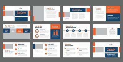 Business Presentation Brochure Guide Design or Pitch Deck Slide Template or Sales Guide Slider vector