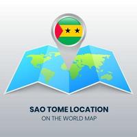 icono de ubicación de santo tomé en el mapa mundial vector