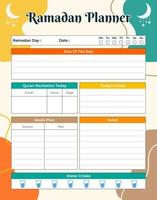 Ramadan planner with colorful shapes vector