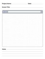 Web browser interface sketch paper for ui and ux design vector