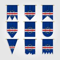 Cape verde flag in different shapes vector