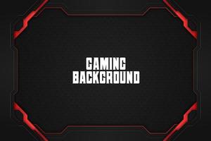 Gaming background black and red with element vector