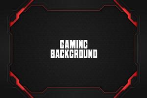 Gaming background black and red with element vector