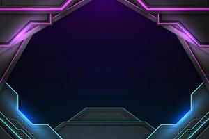 Gaming background blue and purple with element vector