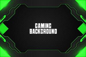 Gaming background black and green with element vector