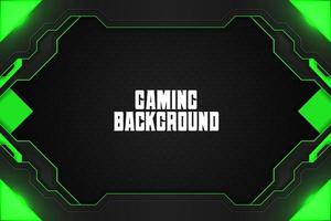 Gaming background black and green with element vector