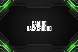 Gaming background black and green with element vector