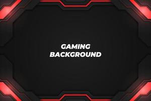 Gaming background black and red with element vector