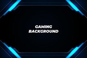 Gaming background black and blue with element vector