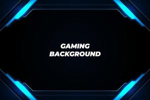 Gaming background black and blue with element vector