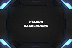 Gaming background black and blue with element vector