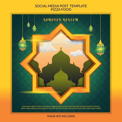 RAMADAN Social media post, banner, wallpaper with Green background