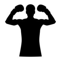 Boxer icon black color vector illustration image flat style