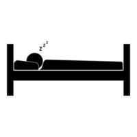 Man sleeping icon black color vector illustration image flat style