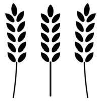 Wheat icon black color vector illustration image flat style