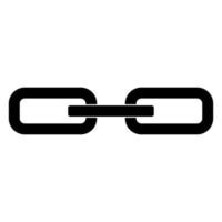 Chain link icon black color vector illustration image flat style