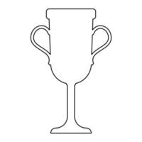 Trophy cup contour outline line icon black color vector illustration image thin flat style