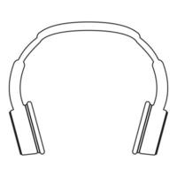 Headphones the black color icon vector