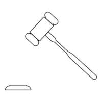 The judicial hammer the black color icon vector