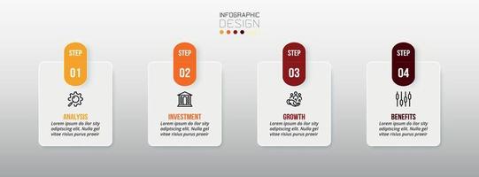 Infographic template business concept  with step. vector