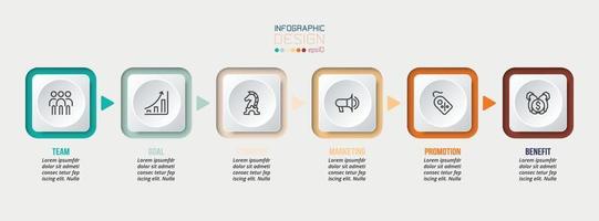 Timeline chart business infographic template. vector