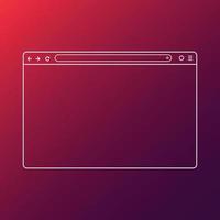 Mockup of web window in simple linear design vector graphic